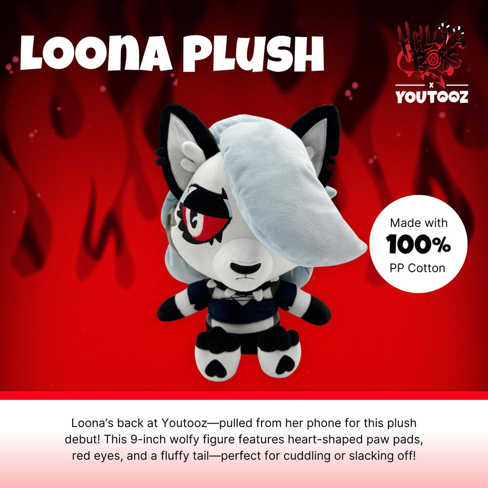 Youtooz Loona plush 9-inch size fits shelves or travel to events.