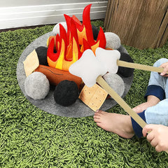 Yowlieu biscuits and chocolates invite pretend camping snacks during play