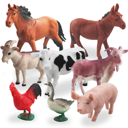 Yowlieu 8-pcs big animal figurines pig for imaginative farm play and storytelling.