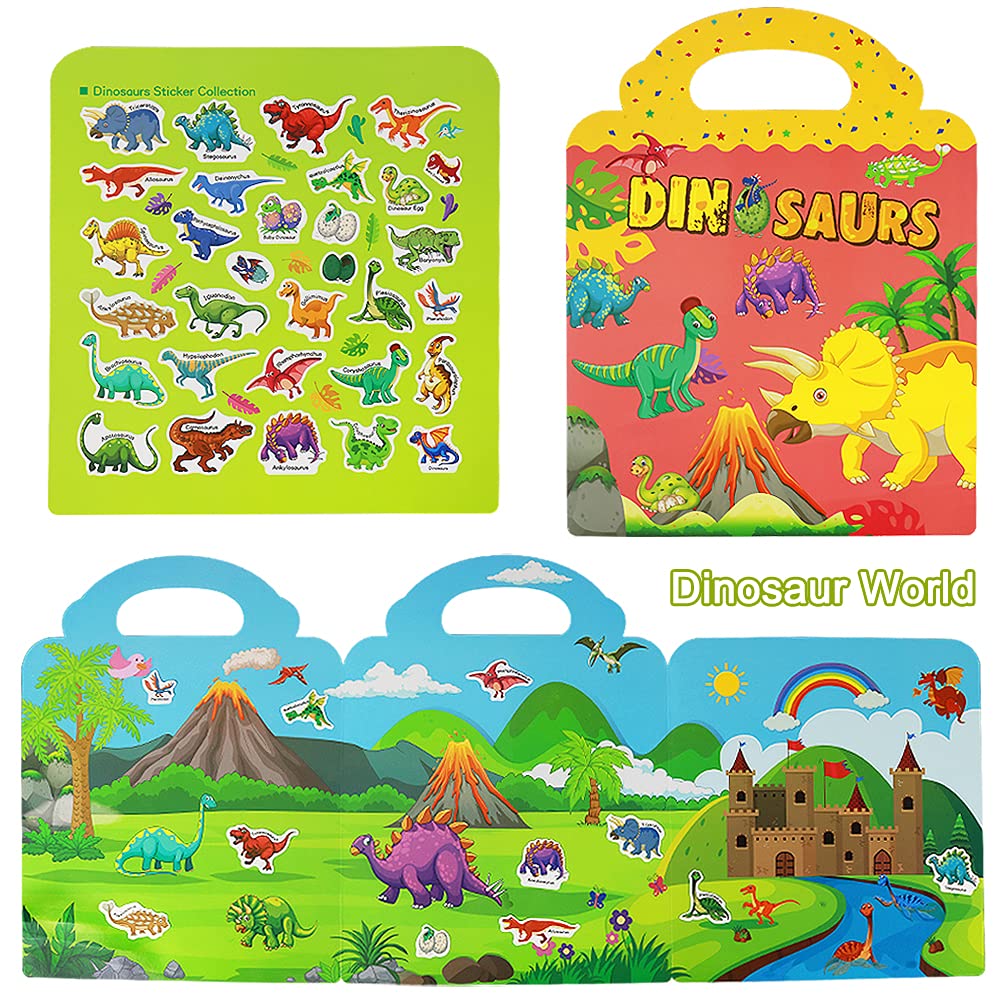 Yowlieu dinosaur world scene stickers spark curiosity and storytelling.