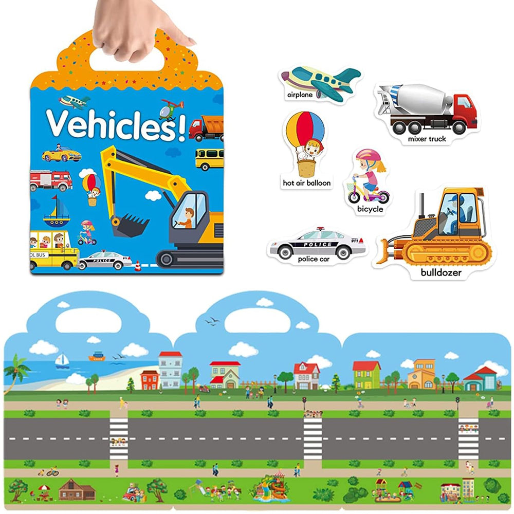 Yowlieu vehicle sticker book with static stickers for mess-free reuse.