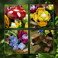 YOYBLOXY Sea Turtle Planter flowers and mushrooms brighten windowsills