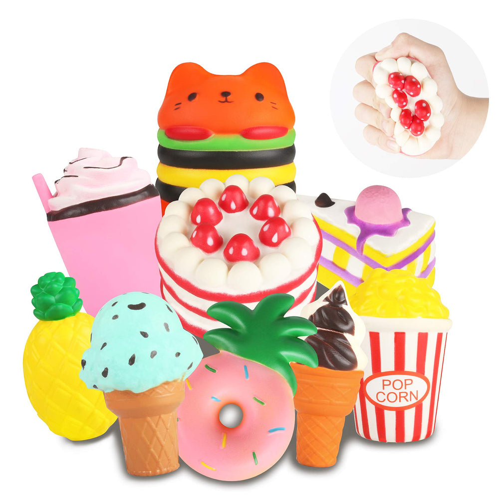 YOYI jumbo squishies hamburger image for tactile play and stress relief.