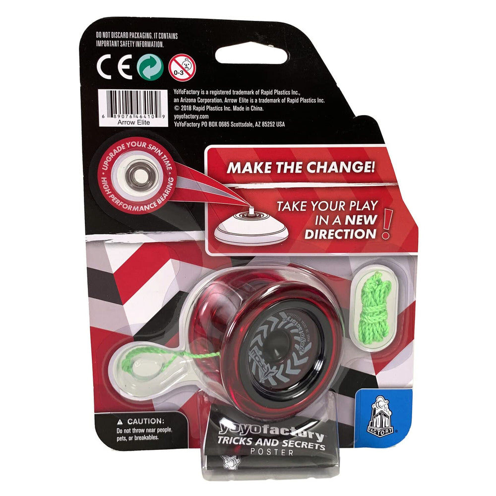 Arrow YoYo Factory packaging image conveys premium craft and color contrast.