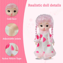 YOYOExment princess dolls with glittering dresses and coordinated tiaras and shoes.