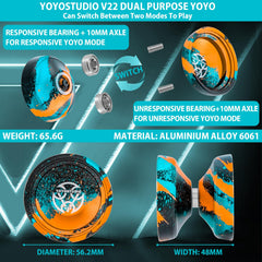 YOYOSTUDIO V22 accessory kit includes strings, bearing tool, glove for quick setup.