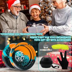 YOYOSTUDIO V22 versatile yo-yo suitable for kids and adults practicing various tricks.