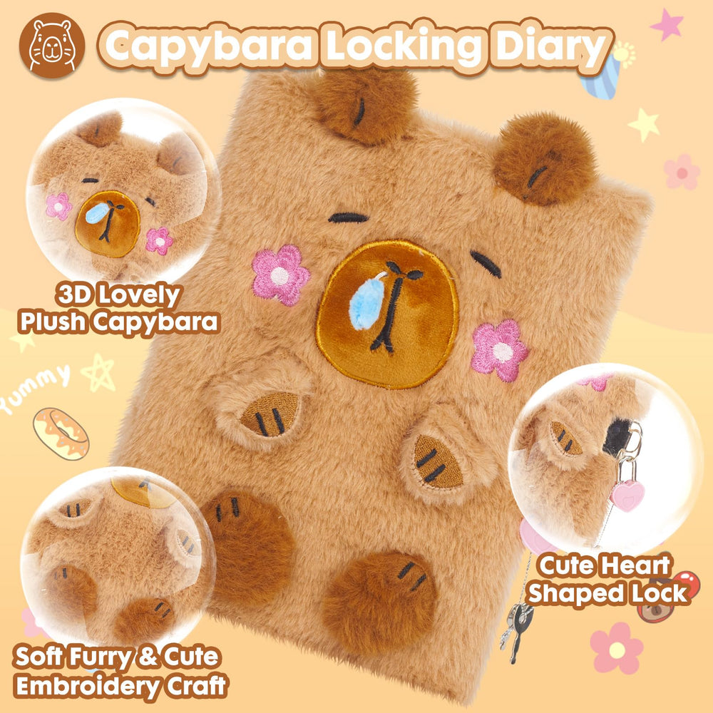 YOYTOO capybara diary lock and pink heart key for privacy