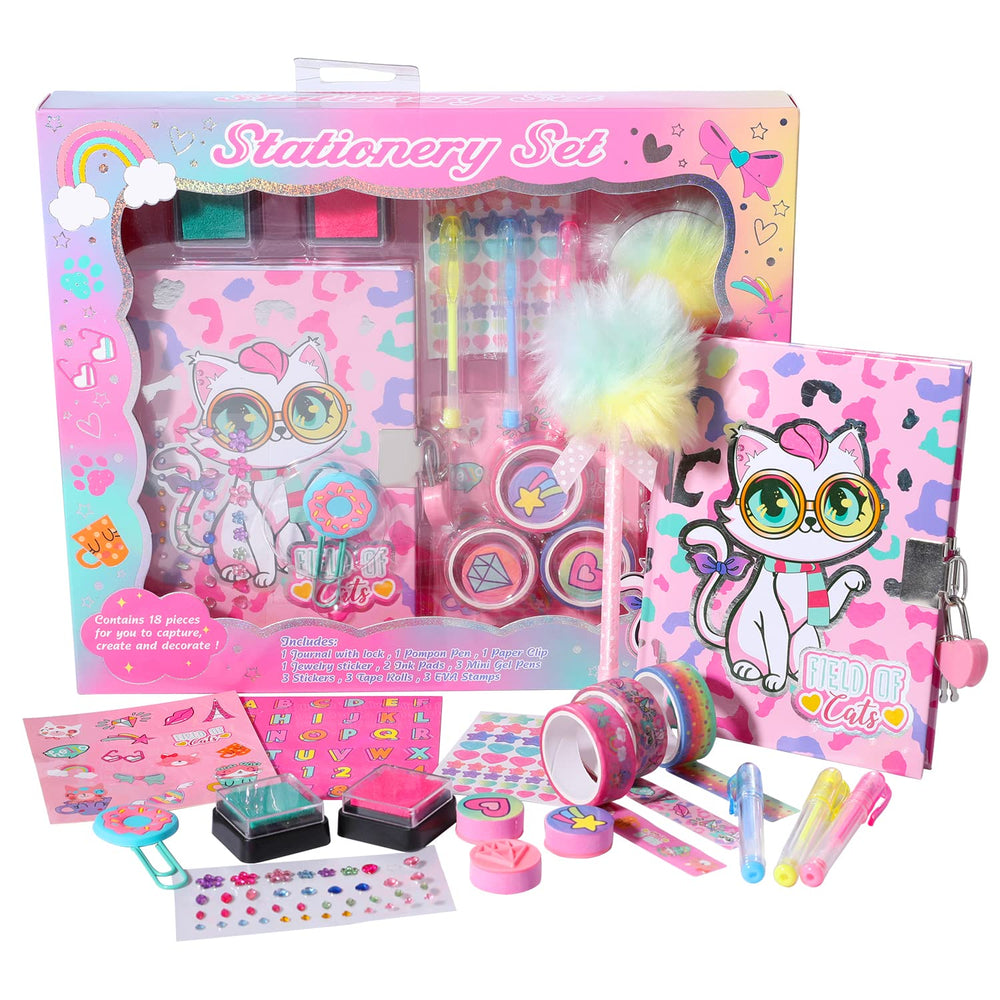 YOYTOO Cat Diary with lock opens private writing and doodling for kids