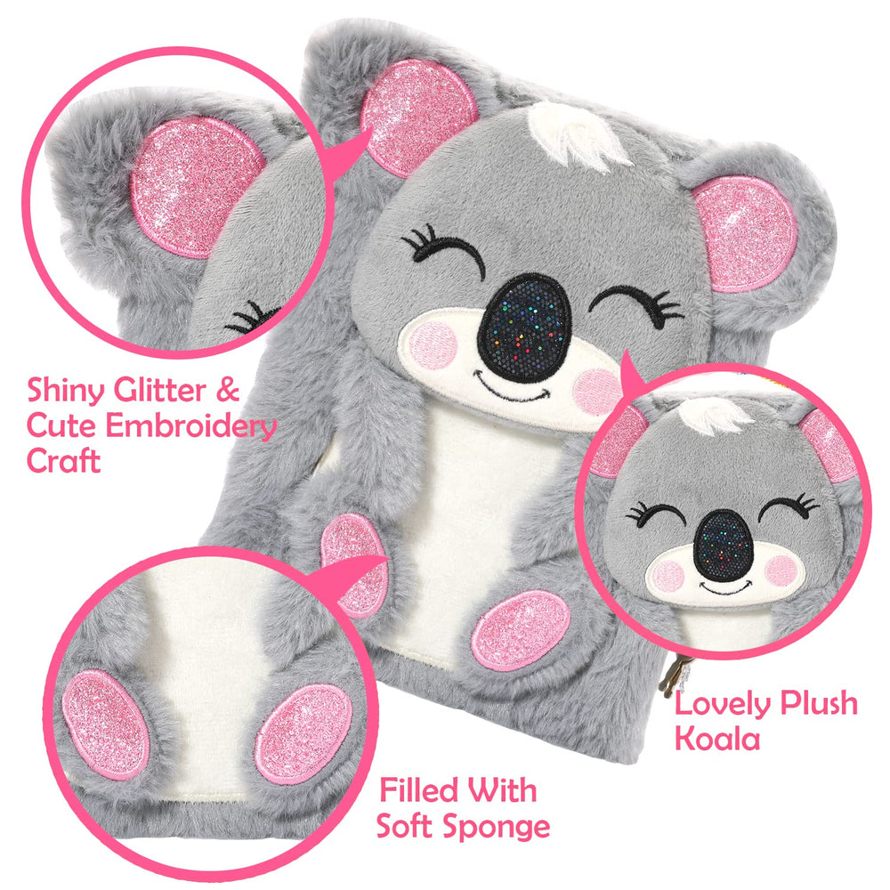 YOYTOO Plush koala texture diary soft and kid friendly for notes.