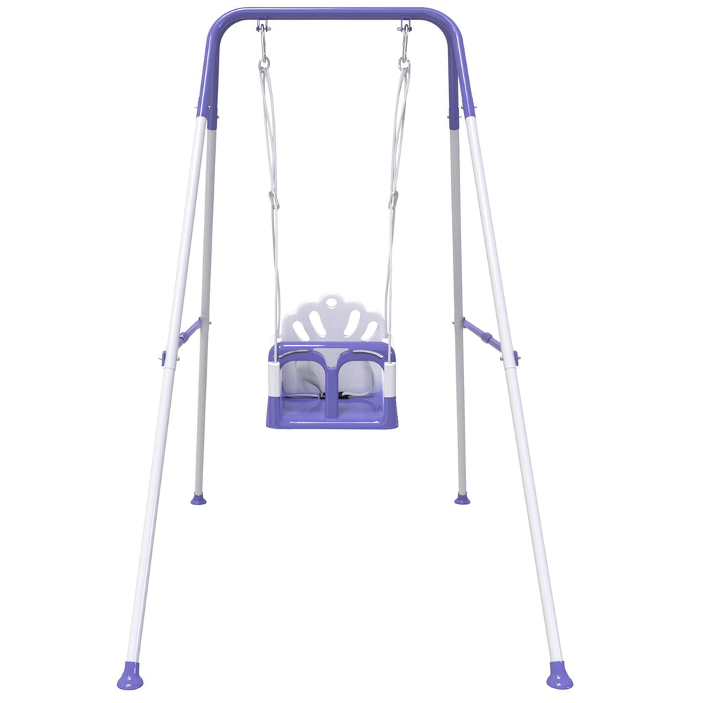 Yozoia Taleco foldable toddler swing in indoor setup showing space-saving design