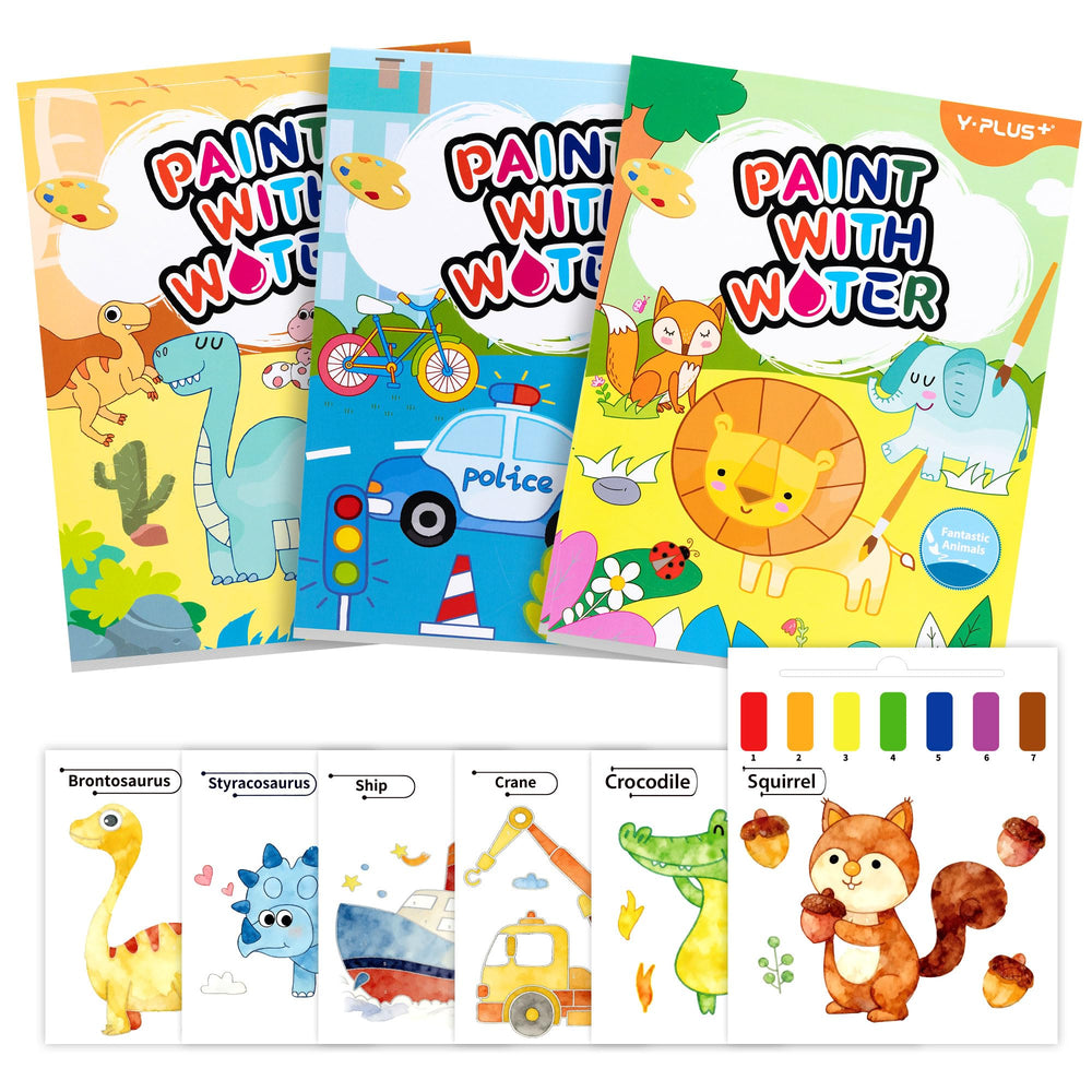 YPLUS Paint with Water Book cover with animal friends, ideal for early color exploration.