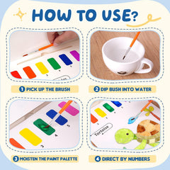 YPLUS Paint with Water Animals tear-out pages: easy sharing and cleanup