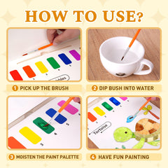 YPLUS Paint with Water Book balloons pattern pages boost color recognition and fine motor skills.