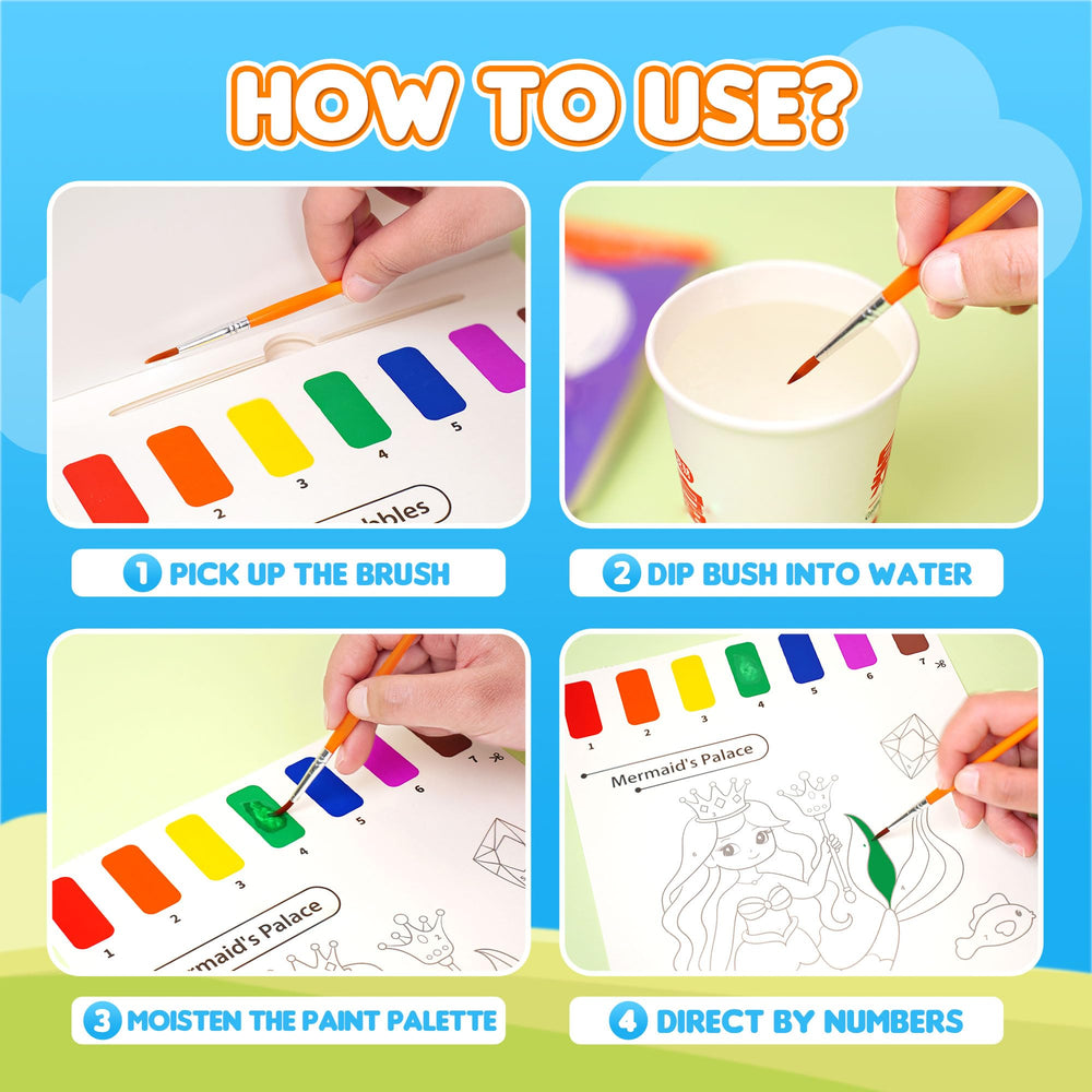 YPLUS Paint with Water Book thick paper designed to reduce bleed-through for mess-free art.