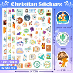 Yqskt Bible sticker sheets with 32 designs for classrooms and crafts