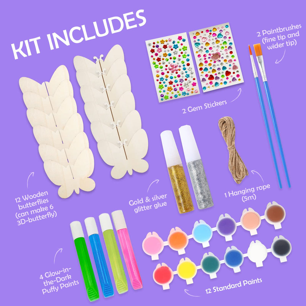 Yrinfay glitter glue and gem stickers add sparkling details to butterfly crafts