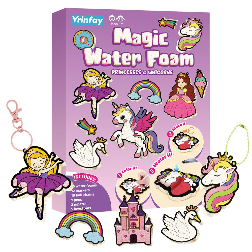 Yrinfay Puffy Paint Kit princess-unicorn designs create vibrant 3D art.