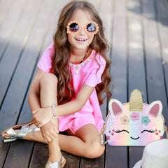 YRUBOHA girls makeup bag showing compact storage for cosmetics on the go.