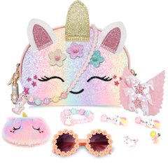 YRUBOHA unicorn purse for girls with bright colors and portable design.
