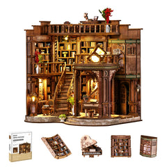 YSWOOD WORLD Book Nook Kit Dreamy Hall shows a cozy library display.