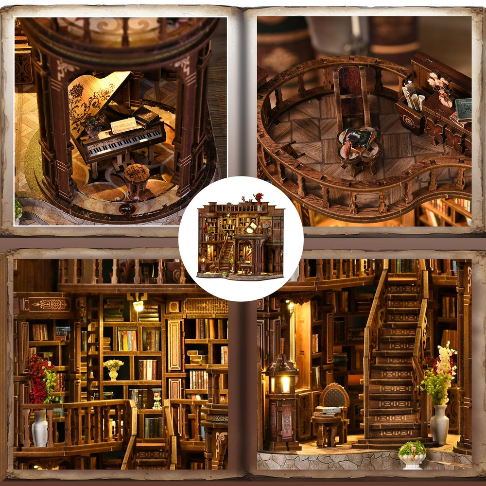 YSWOOD WORLD Library-theme decor adds character to shelves and reading corners.
