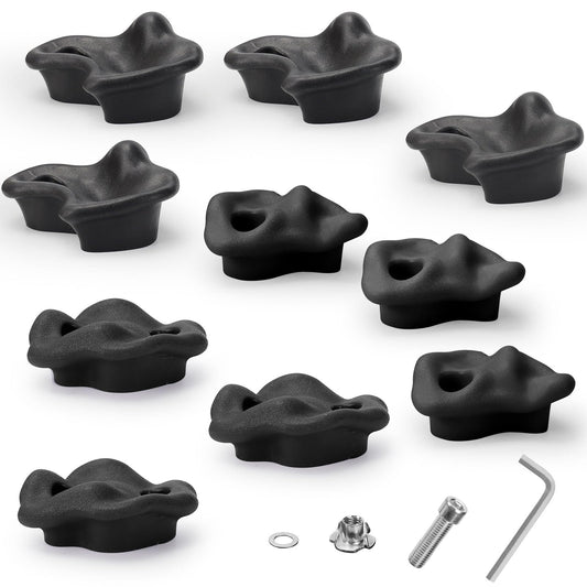 YTCYKJ rock holds 10-pack for versatile indoor outdoor climbing fun.