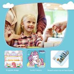 YTYOTO bright-colored toy cards inviting kids to explore pretend purchases.