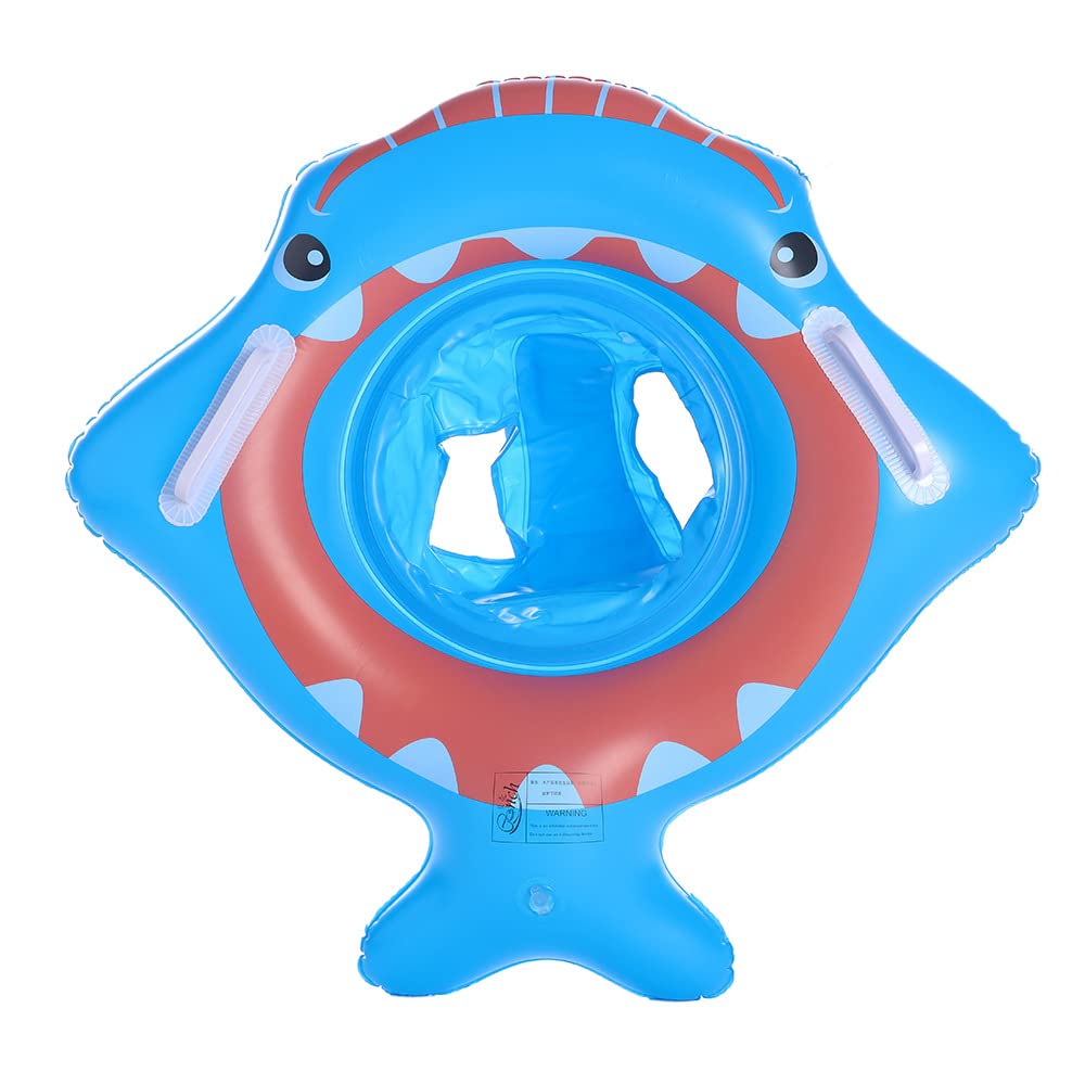 YUERFEILA baby shark swim ring with seat is shown in full view for reference.