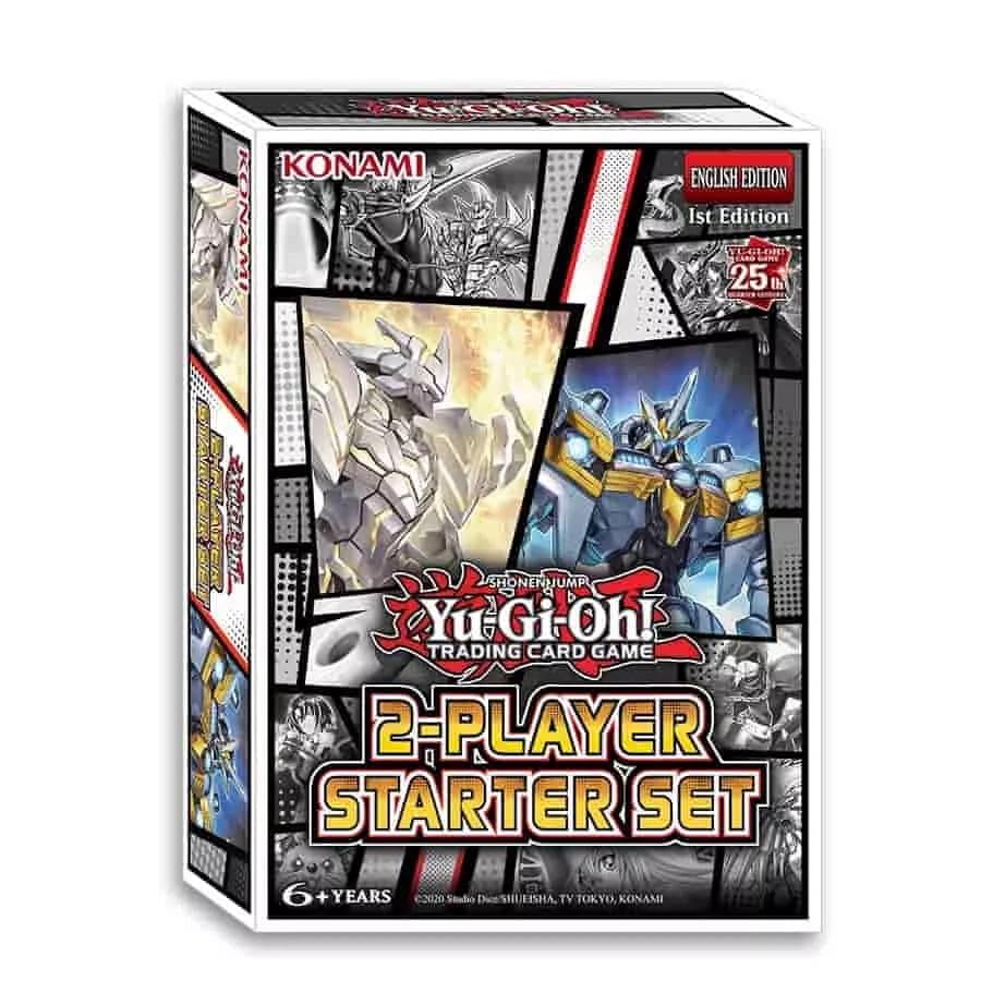 Yu-Gi-Oh! 2-Player Starter Set play area showing two players preparing a match.
