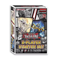 Yu-Gi-Oh! 2-Player Starter Set play area showing two players preparing a match.