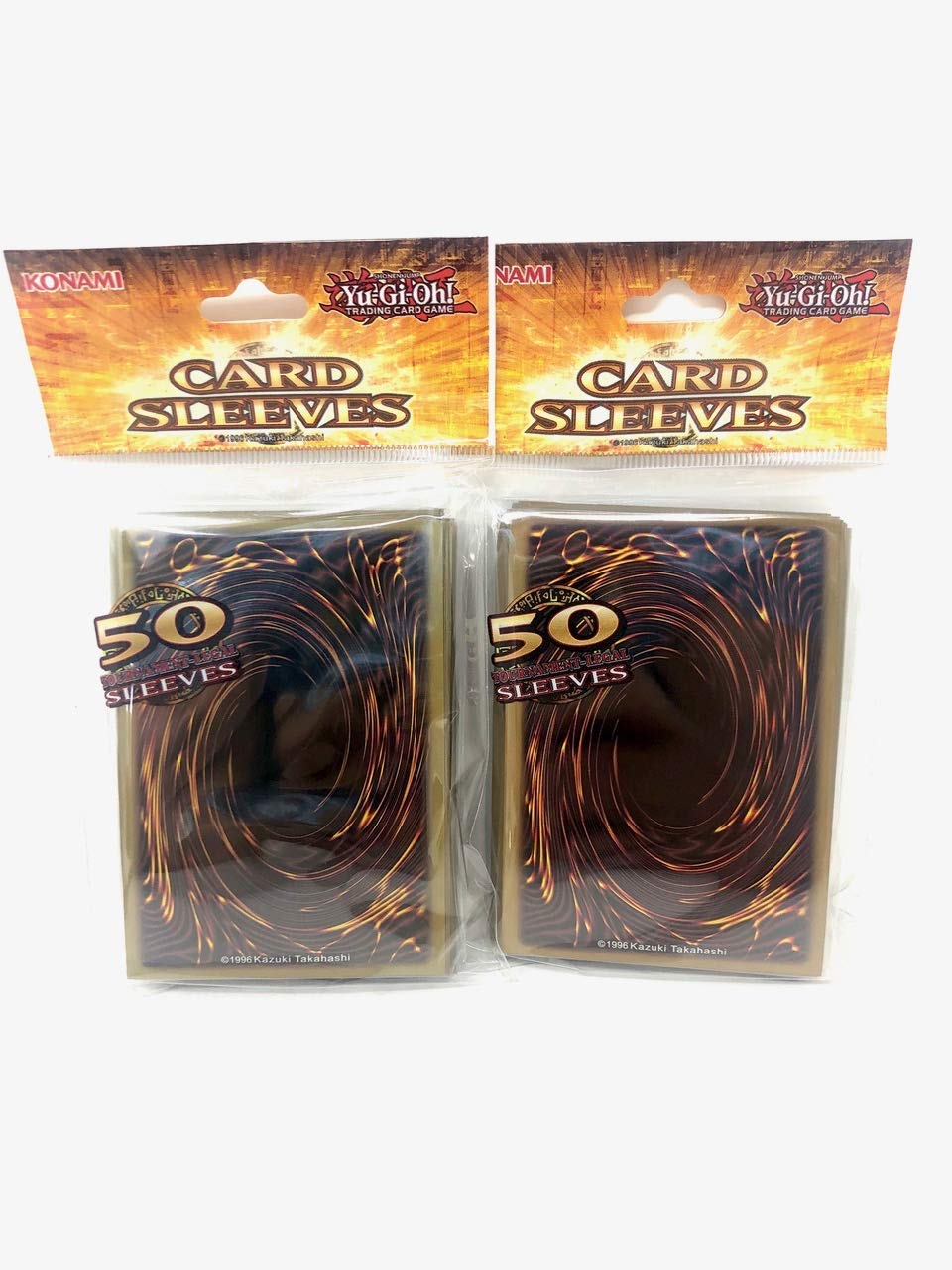 Two packs of Yu-Gi-Oh! Deluxe Sleeves protect decks during duels and travel.