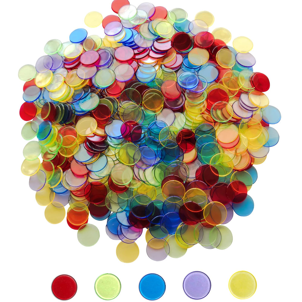 Yuanhe bingo chips 3/4 inch transparent stack for easy counting