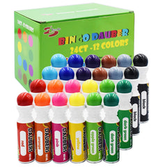 Yuanhe Bingo Dauber 24-pack with mixed colors for quick-dry, mess-free play