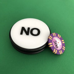 Yuanhe casino dealer button 3inch packaging shows ready-to-use accessory for games