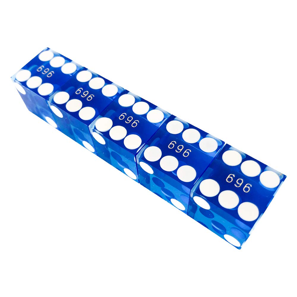 Transparent acrylic dice with a glossy finish and bright light reflection