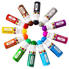 Yuanhe dot markers with large sponge tip enable smooth dotting for toddlers.