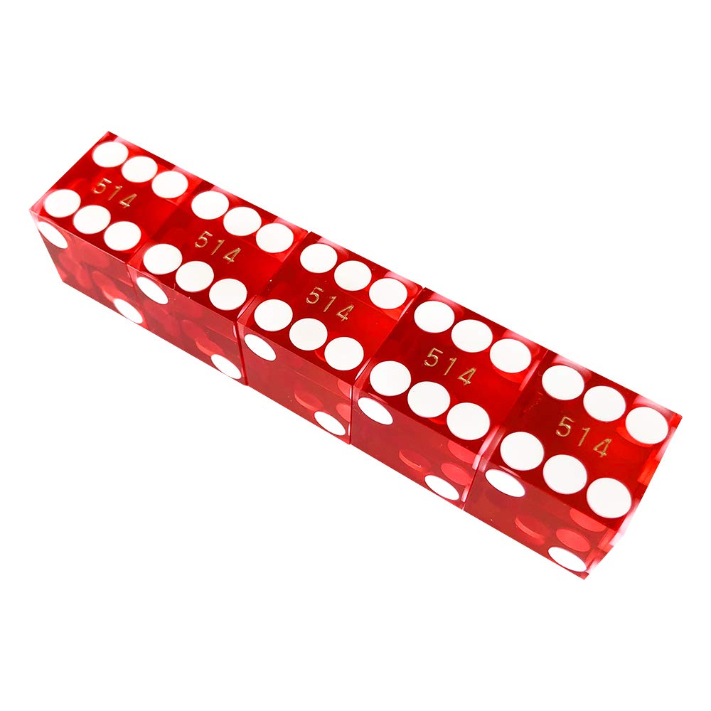 Yuanhe red dice with glossy acrylic and white pips for clear visibility