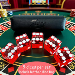 Yuanhe transparent red dice with polished edges refract light for vibrant table presence.