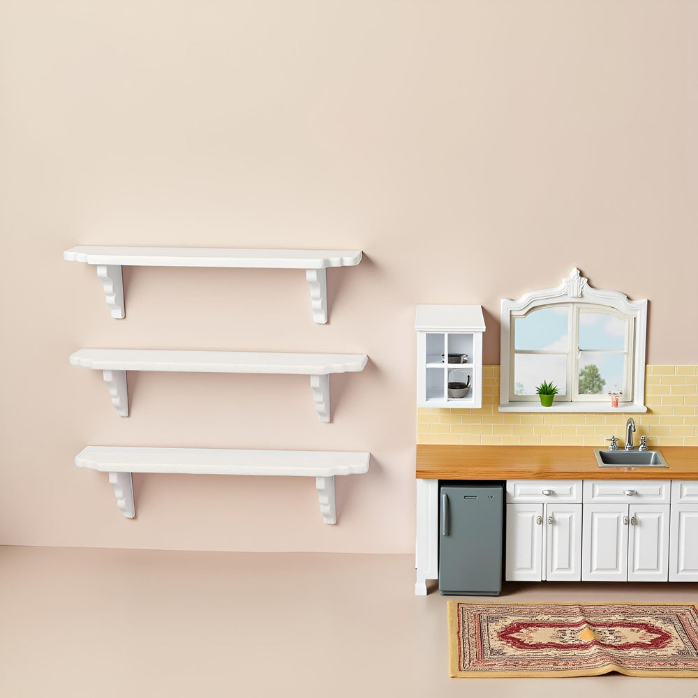 YuanHolumid miniature accessories shelves enhance dollhouse décor.