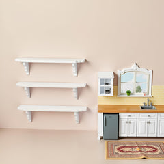 YuanHolumid miniature accessories shelves enhance dollhouse décor.