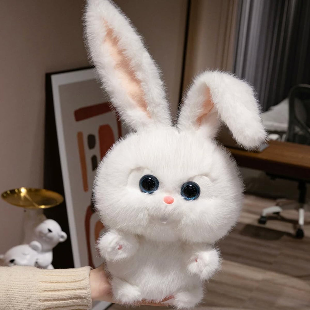 yuanpulalala Snowball Rabbit Boss plush close-up, silk floss fabric feels gentle.