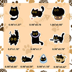 Yuanqichuanglian black cat stickers on a water bottle add personality and daily joy