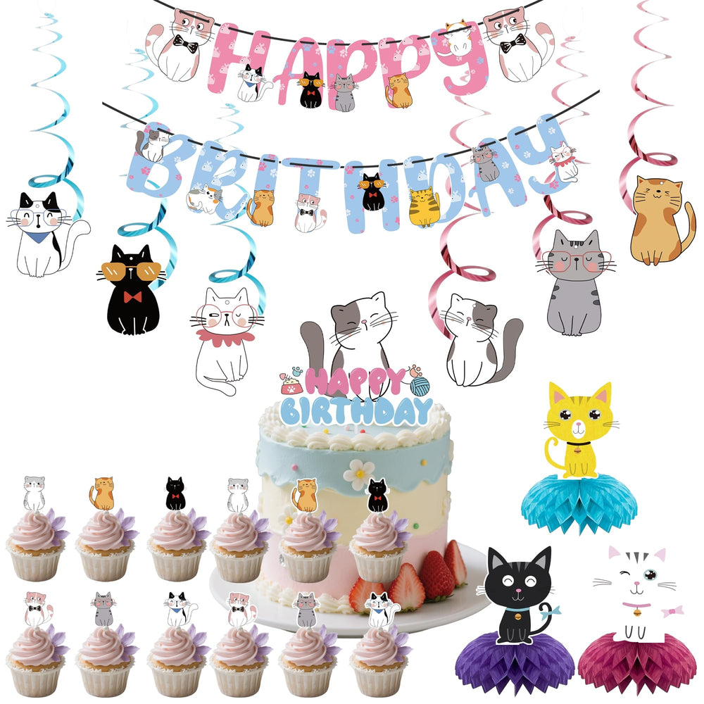 Yuanqichuanglian cat theme banner enhances party decor and visual impact