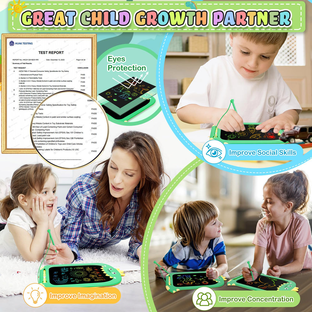 YUBALEER erase button shaped like a dinosaur eye to clear drawings quickly.