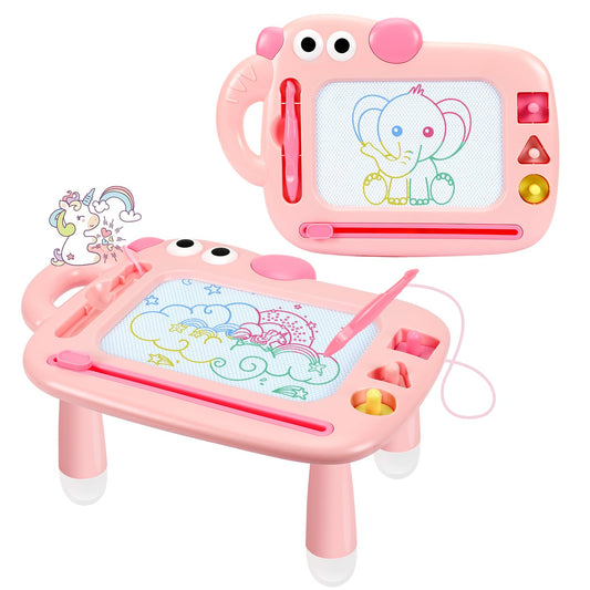 YUBALEER toddler magnetic drawing board with color zones for creative play.