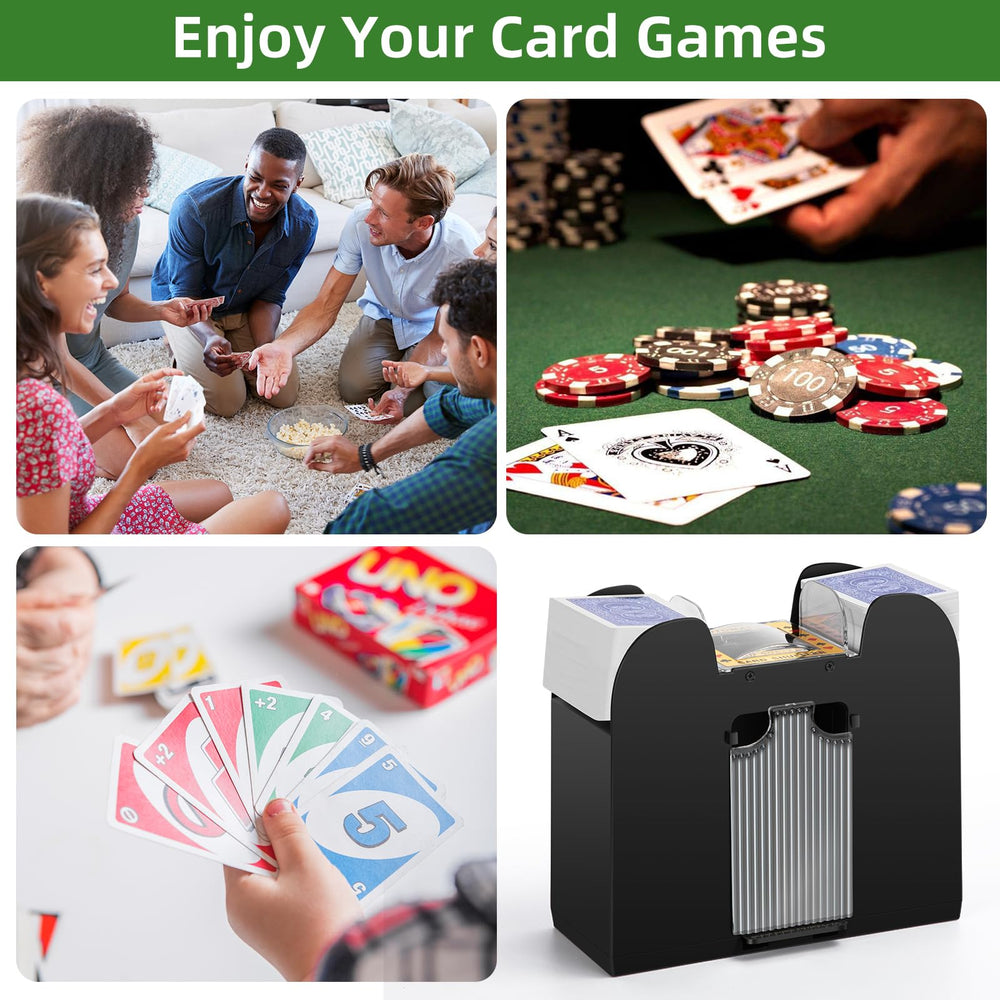 YUCEEN shuffler portable design fits home, party, and travel setups.