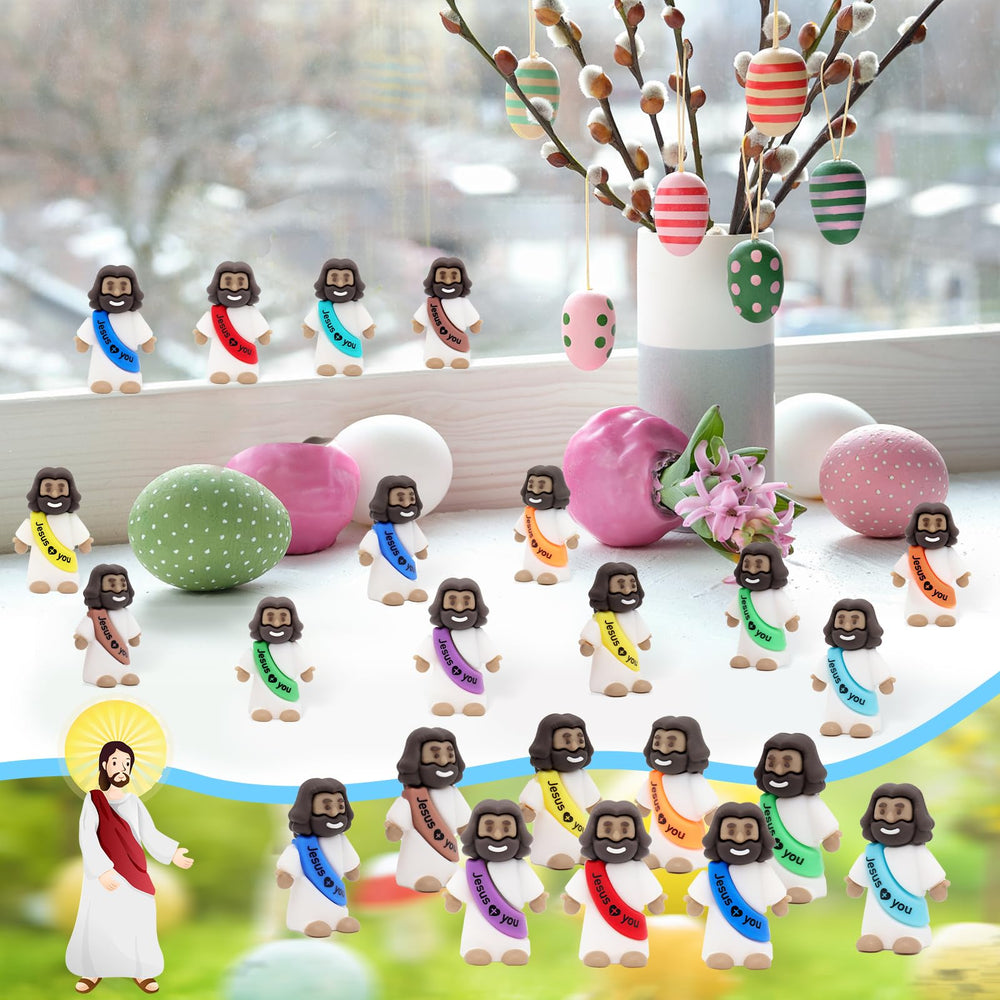 YuDanae eight-color macaroon mini Jesus figures for vibrant display