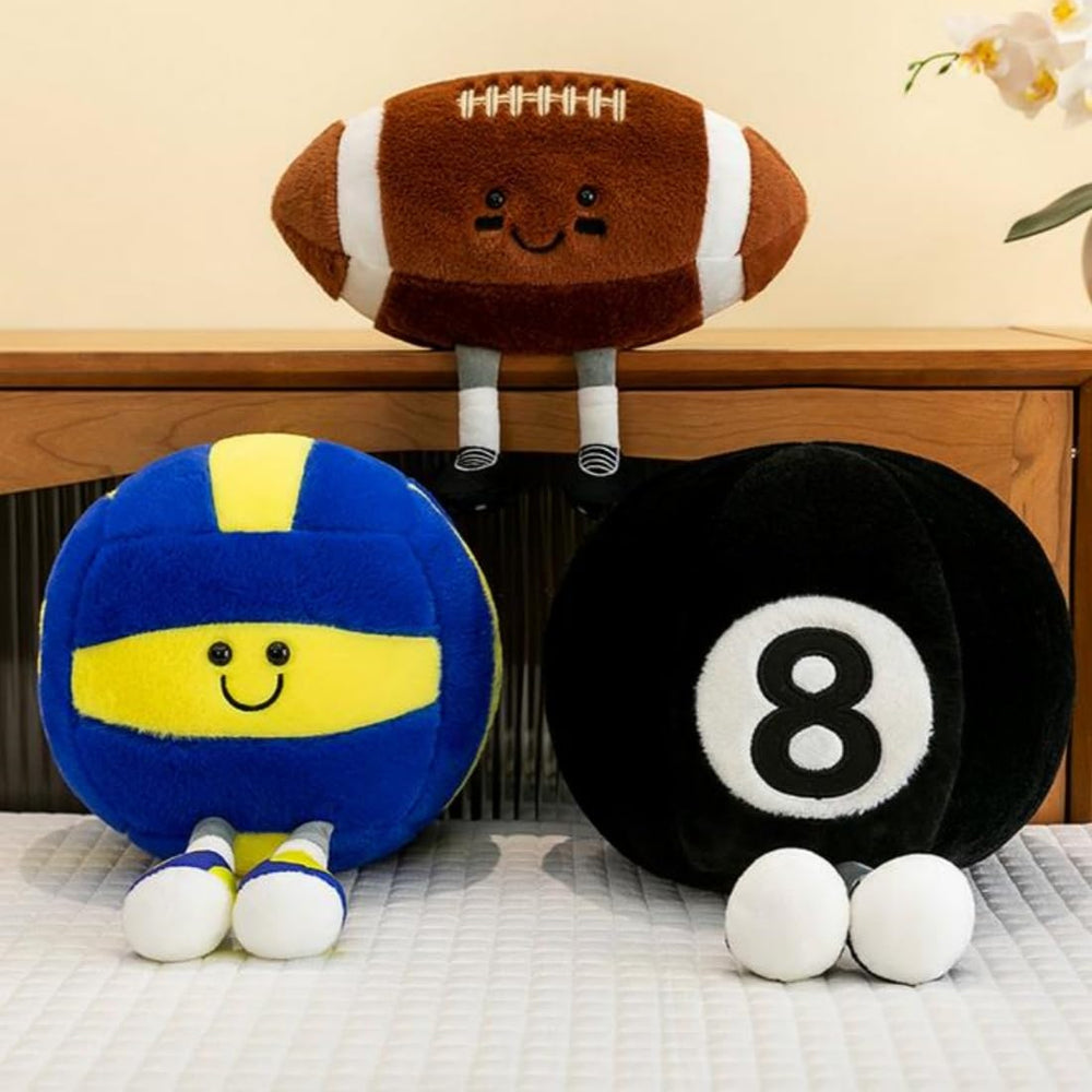 Gift-ready YUDONG football plush pillow packaging and presentation idea.