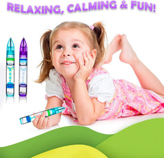 Blue lava pen swirl helps calm moments during study or work.